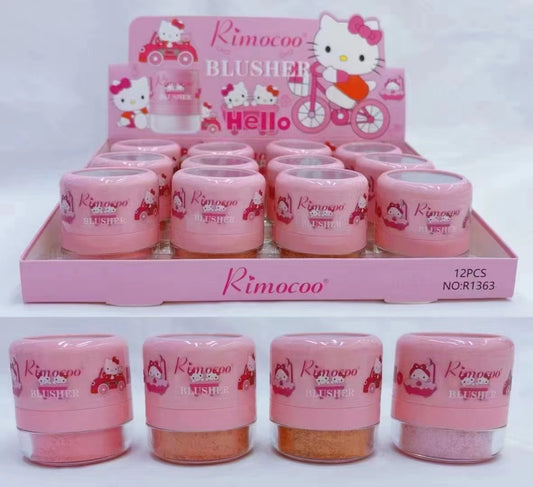 sanrio blusher powder,2 in 1 primer face finty and hellowkitty compactpowder