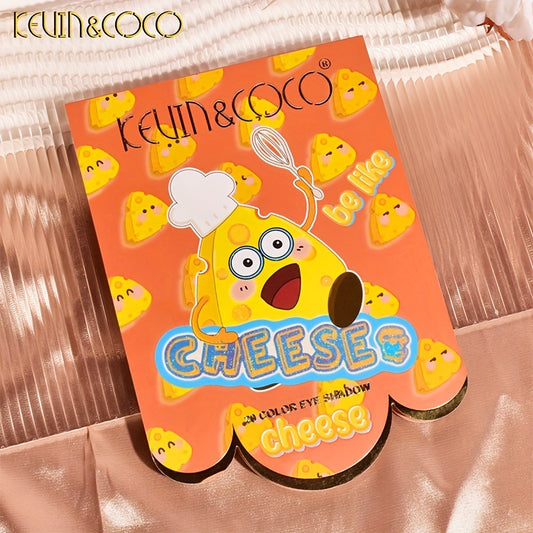 KEVIN COCO wholesale 20-Color Cheese Eyeshadow Palette - Pearly Matte, Bright Earth Tones- Cute Cartoon Cheese Anime Packing