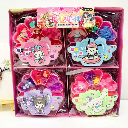 Creative cartoon Sanrio beaded DIY beaded bracelet material box handmade hairpin jewelry accessories set for girls